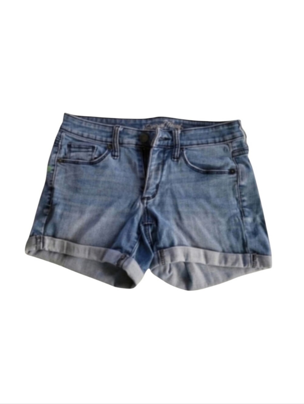 Vintage Universal Thread Casual Light Blue Cuffed Beach Denim Shorts Size 25
